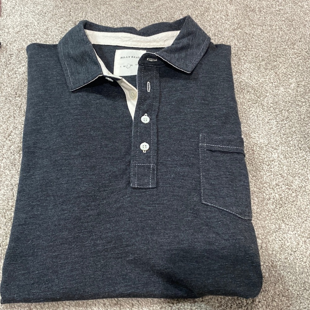 Billy Reid heather gray polo